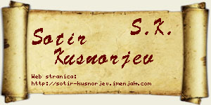 Sotir Kušnorjev vizit kartica